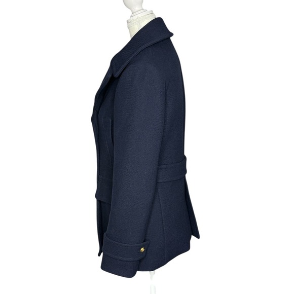 J.Crew By Nello Gori Stadium Cloth Double Breasted Wool Blend Peacoat Navy Sz 6 - Picture 4 of 15
